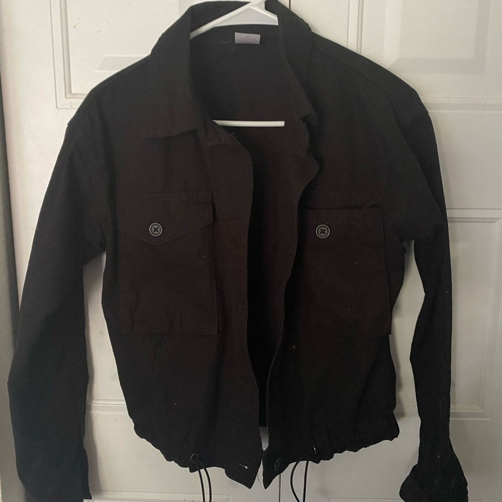 black button up jacket